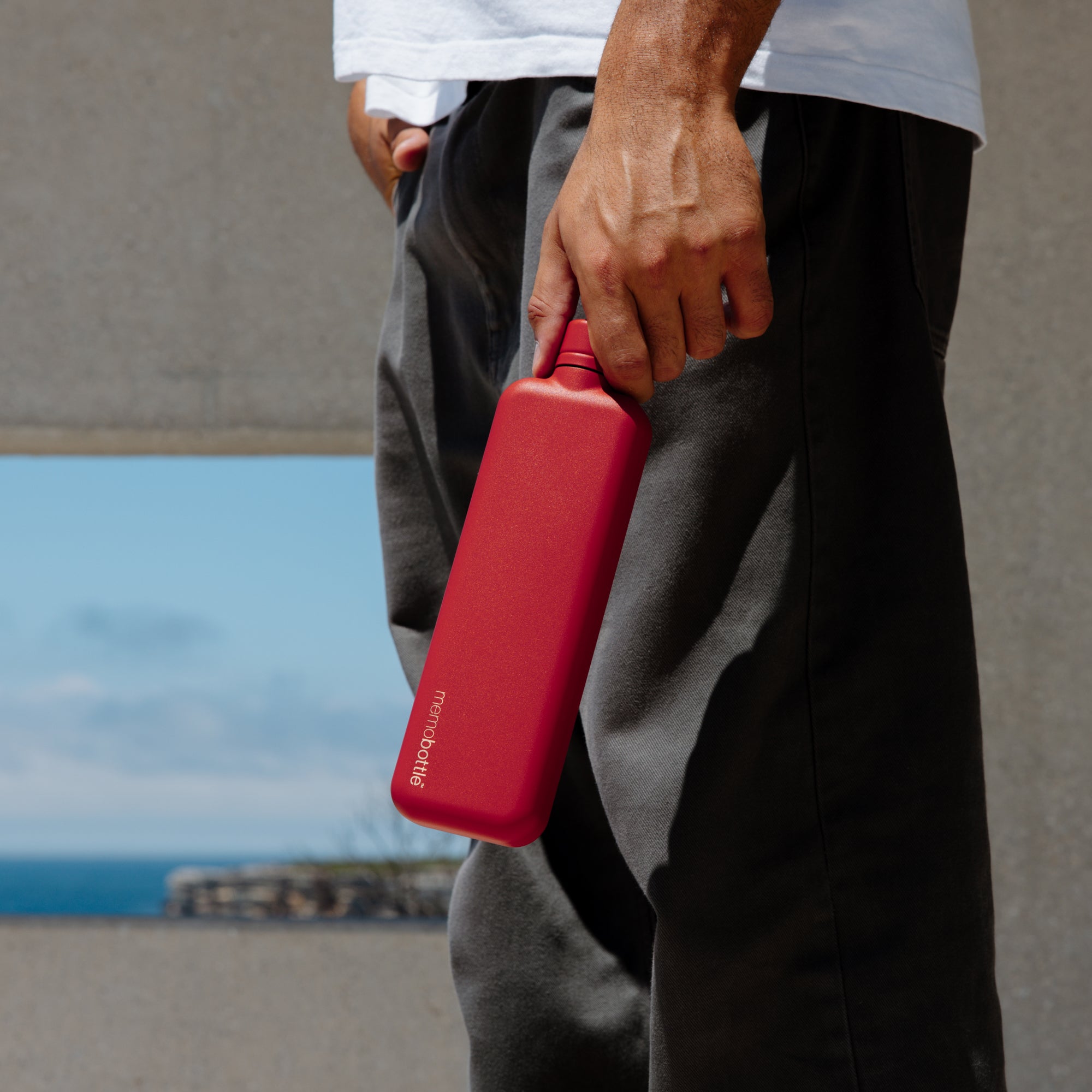 SLIM Stainless Steel memobottle (Red)