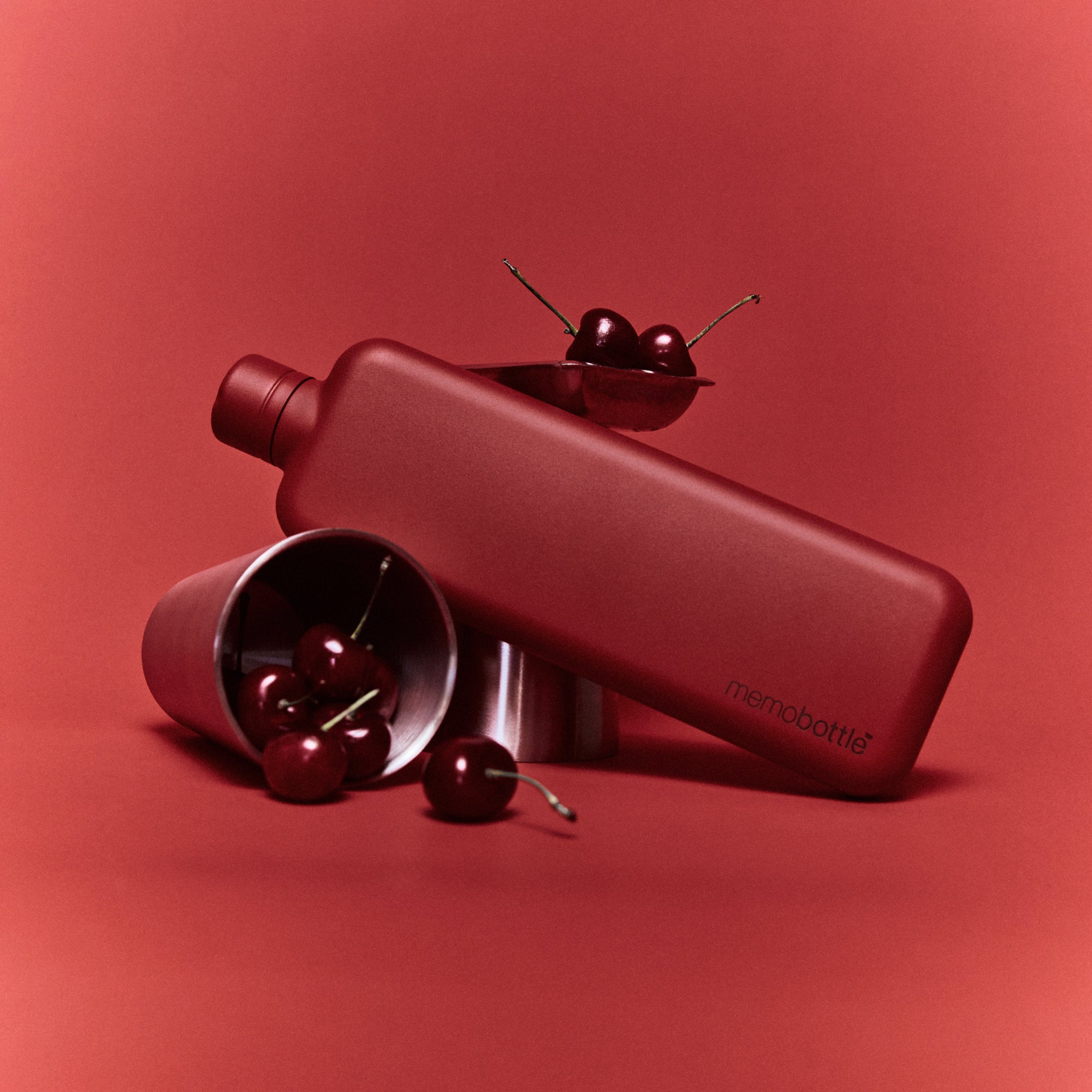 SLIM Stainless Steel memobottle (Red)